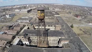 Drone Footage over Vacant Packard Plant (Detroit, MI) March 2015