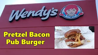 Wendy's Pretzel Bacon Pub Burger & Pub Fries Review - GOODNESS!!