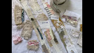 Junk Journal fabric clusters and snippet rolls | scrap busting | TUTORIAL