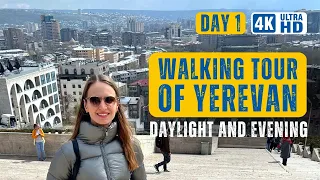 [4K] Walking Tour of Yerevan 🚶 Daylight and evening City 🥘 Lunch at the restaurant