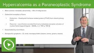 Hypercalcemia as a Paraneoplastic Syndrome