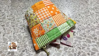 ファスナー付けが簡単な丸底ポーチ🍭Round bottom pouch with easy zipper 🍭