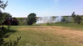 Sparkler Bomb blows a washing machine 40 feet in the air