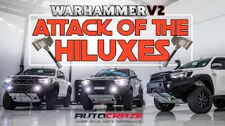 ATTACK OF THE HILUXES // TRD Lifted Toyota Hilux Aftermarket Rival Bar, Wheels, Tyres & More