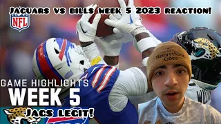 JAGS LEGIT! Jacksonville Jaguars vs. Buffalo Bills Game Highlights | NFL 2023 Week 5 | REACTION