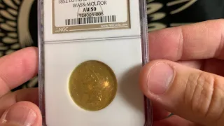 1852 Lg Head Wide Date Wass-Molitor NGC AU50 $10 Featured Coin Video