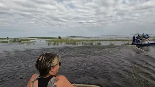 Airboat Joe Over Street launch to Polluted Waters. Indian Rive Count Airboat Association Club ride