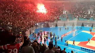 أجواء نهاية مباراة كرة اليد بين النادي الافريقي و الترجي الرياضي بتونس