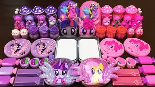 My Little Pony PINK Vs Purple Slime | Mixing Random Things into GLOSSY Slime 605