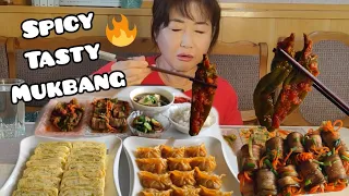 REAL MUKBANG🔥 STEAM DUMPLINGS (KIMCHI MANDU) FRIED PEPPERS, TOFU SOUP AND EVERYTHING AS KOREANS LOVE