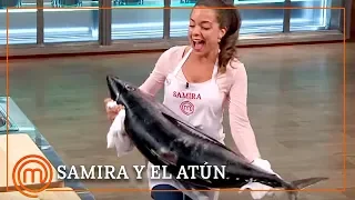Samira se enfrenta a un atún más grande que ella | MasterChef 7