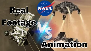 Perseverance Rover Landing | NASA Real Footage vs Animation