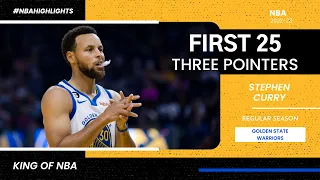 Stephen Curry First 25 Threes of 2022-23 NBA Regular Season