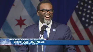 Chicago Mayor-elect Brandon Johnson address supporters