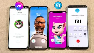 Facebook Messenger vs Skype & Incoming Call Xiaiomi R12 + iPhone Xs + Z Flip 4 + OnePlus Nord