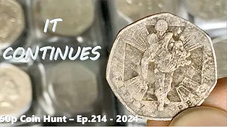 FULL BAGS... NOT GREAT!!  || 50p COIN HUNT - Book 1 Ep.214 - 2024