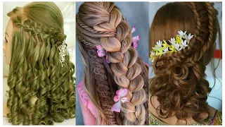 30 +Modern open hairstyle for wedding l easy hairstyles girl l engagement bride look l front variati