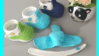 Crochet slipper 👶👶 let's make this cutie???💚💙