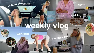 WEEKLY VLOG | running struggles | change of plans | upper & lower body workout | 🤒  Conagh Kathleen