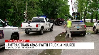 ALEA: 3 injured when truck tried to go around crossbuck signs, was struck by Amtrak train - NBC 15