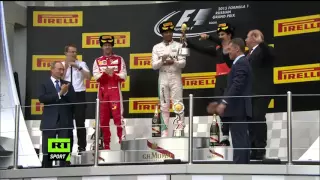 Lewis Hamilton splashes champagne on Vladimir Putin!!!