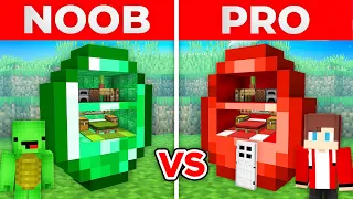 JJ And Mikey NOOB EMERALD vs PRO RED a HUGE Base in Minecraft Maizen