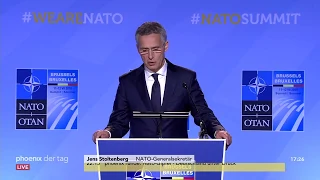Pressekonferenz von Jens Stoltenberg beim NATO-Gipfel in Brüssel vom 11.07.18