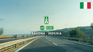 Driving in Italy: Autostrada A10 E80 from Savona to Imperia