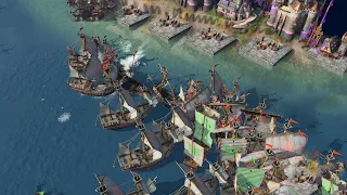 Age of Empires 4 - 2v2v2 THE GREAT NAVAL FLEET | Multiplayer Gameplay