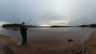 big artic char at narrows grand Lake Newfoundland.