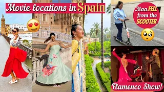 Maa fell from the SCOOTER in Spain 😰 Game of Thrones Palace Visit | Flamenco Show | #TravelWSar