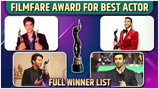 Filmfare Award For Best Actor | Winner List From 1954 To 2024 | Amitabh, Shah Rukh, Ranveer & More