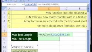 Excel Magic Trick #222: Find and Count Longest Word / Text