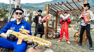 SEAL X Nerf War : Blue Police SWAT Nerf Guns Fight Dr Ken Crazy Dangerous Cowboy Boss Weak Gang