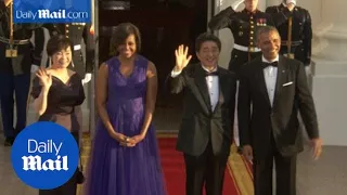 Obamas host Japan PM and First Lady for State Dinner - Daily Mail