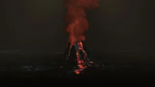 VOLCANO ERUPTION - (Cinema 4d, Fd Turbulance, Real Flow, Red shift)