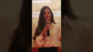 MACKENZIE FOY delivers a speech before the screening of 'WILD BEAUTY: MUSTANG SPIRIT OF THE WEST'