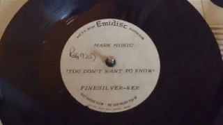Unreleased 1967 UK Immediate Music Acetate by Excelsior Spring / Finesilver Ker - Amazing Psych !!!