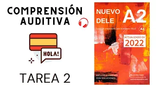 🇪🇸EXAMEN DELE A2 #13 🇪🇸: tarea 2 COMPRENSIÓN AUDITIVA👂🏻/ actividad resuelta. Ejemplo I.Cervantes