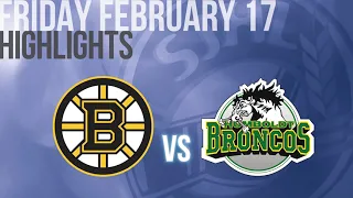 Highlights: Estevan Bruins vs Humboldt Broncos Feb 17th