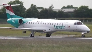 Luxair ERJ-145 (LX-LGJ) takeoff from Dublin Airport