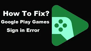 How To Fix Google Play Games Sign in Problem - Google Play Games Profile Not loading Problem