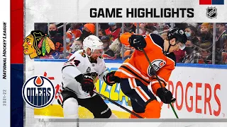 Blackhawks @ Oilers 2/9/22 | NHL Highlights