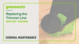 String Trimmer General Maintenance - Replacing the Trimmer Line (Bump Feed Spool w/ Fixed Bump Knob)
