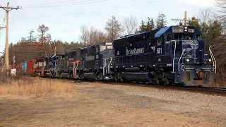 HD 5 Pan Am EMD's on POED at Plaistow,NH 02/04/2012