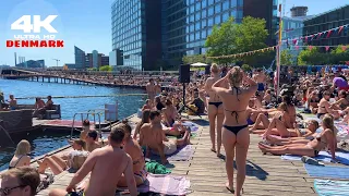 Don't Miss 🌞 Kalvebod Brygge Harbour Bath Beach walking Tour | Copenhagen Denmark | July 2023 [4k]