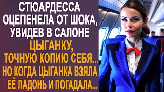 Стюардесса оцепенела, увидев в салоне цыганку, точную копию себя. Но когда цыганка взяла её ладонь.