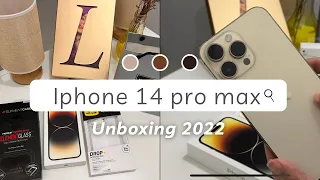 iPhone 14 Pro Max Unboxing in 2023✨|Gold 512GB | accessories | Dynamic Island | Camera Test | Capcut