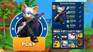 Sonic Dash - Rockstar Rouge New Event Character Unlocked & Fully Upgraded vs All Bosses Zazz Eggman