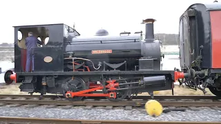 Rowsley South Station Part 3 Hudswell Clarke    Works No 750 Waleswood 0-4-0ST arrives